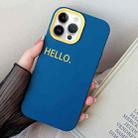 For iPhone 14 Pro HELLO Word PC Hybrid TPU Phone Case(Royal Blue) - 1
