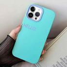 For iPhone 14 Pro HELLO Word PC Hybrid TPU Phone Case(Sky Cyan) - 1