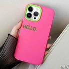 For iPhone 14 Pro HELLO Word PC Hybrid TPU Phone Case(Rose Red) - 1