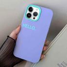 For iPhone 13 Pro Max HELLO Word PC Hybrid TPU Phone Case(Purple) - 1