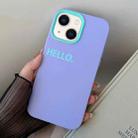 For iPhone 13 mini HELLO Word PC Hybrid TPU Phone Case(Purple) - 1