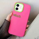 For iPhone 12 mini HELLO Word PC Hybrid TPU Phone Case(Rose Red) - 1