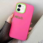 For iPhone 11 HELLO Word PC Hybrid TPU Phone Case(Rose Red) - 1