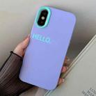 For iPhone X / XS HELLO Word PC Hybrid TPU Phone Case(Purple) - 1