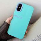 For iPhone X / XS HELLO Word PC Hybrid TPU Phone Case(Sky Cyan) - 1