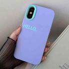 For iPhone XS Max HELLO Word PC Hybrid TPU Phone Case(Purple) - 1