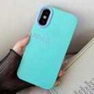 For iPhone XS Max HELLO Word PC Hybrid TPU Phone Case(Sky Cyan) - 1