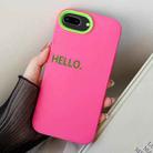 For iPhone 7 Plus / 8 Plus HELLO Word PC Hybrid TPU Phone Case(Rose Red) - 1