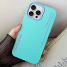 For iPhone 15 Pro Max Simple Words PC Hybrid TPU Phone Case(Sky Cyan) - 1