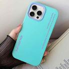 For iPhone 15 Pro Simple Words PC Hybrid TPU Phone Case(Sky Cyan) - 1