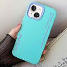 For iPhone 15 Plus Simple Words PC Hybrid TPU Phone Case(Sky Cyan) - 1