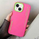 For iPhone 13 mini Simple Words PC Hybrid TPU Phone Case(Rose Red) - 1