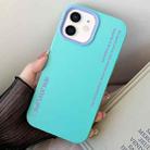 For iPhone 12 mini Simple Words PC Hybrid TPU Phone Case(Sky Cyan) - 1