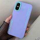 For iPhone X / XS Simple Words PC Hybrid TPU Phone Case(Purple) - 1