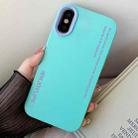 For iPhone X / XS Simple Words PC Hybrid TPU Phone Case(Sky Cyan) - 1