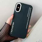 For iPhone XS Max Simple Words PC Hybrid TPU Phone Case(Black) - 1