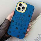 For iPhone 15 Pro Max Floral Bow PC Hybrid TPU Phone Case(Royal Blue) - 1