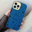 For iPhone 15 Pro Floral Bow PC Hybrid TPU Phone Case(Royal Blue) - 1