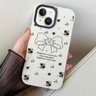 For iPhone 14 Floral Bow PC Hybrid TPU Phone Case(White) - 1