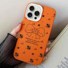 For iPhone 14 Pro Floral Bow PC Hybrid TPU Phone Case(Orange) - 1