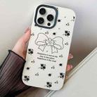 For iPhone 14 Pro Floral Bow PC Hybrid TPU Phone Case(White) - 1