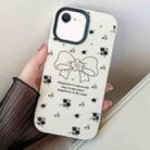 For iPhone 7 / 8 / SE 2022 Floral Bow PC Hybrid TPU Phone Case(White) - 1