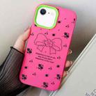 For iPhone 7 / 8 / SE 2022 Floral Bow PC Hybrid TPU Phone Case(Rose Red) - 1