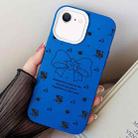 For iPhone 7 / 8 / SE 2022 Floral Bow PC Hybrid TPU Phone Case(Blue) - 1