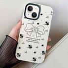 For iPhone 13 Floral Bow PC Hybrid TPU Phone Case(White) - 1