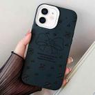 For iPhone 12 / 12 Pro Floral Bow PC Hybrid TPU Phone Case(Black) - 1