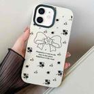 For iPhone 12 mini Floral Bow PC Hybrid TPU Phone Case(White) - 1