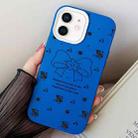 For iPhone 12 mini Floral Bow PC Hybrid TPU Phone Case(Blue) - 1