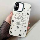 For iPhone X / XS Floral Bow PC Hybrid TPU Phone Case(White) - 1