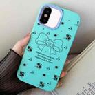 For iPhone X / XS Floral Bow PC Hybrid TPU Phone Case(Sky Cyan) - 1