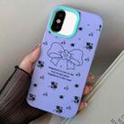 For iPhone XS Max Floral Bow PC Hybrid TPU Phone Case(Purple) - 1