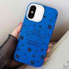 For iPhone XS Max Floral Bow PC Hybrid TPU Phone Case(Blue) - 1