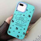 For iPhone 7 Plus / 8 Plus Floral Bow PC Hybrid TPU Phone Case(Sky Cyan) - 1