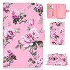 For Amazon Kindle Fire 7 (2019) / (2017) / (2016) / (2015) Colored Drawing Pattern Horizontal Flip PU Leather Case with Holder & Card Slot & Sleep / Wake-up Function(Pink Flowers) - 1