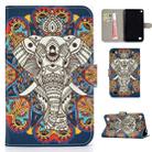 For Amazon Kindle Fire 7 (2019) / (2017) / (2016) / (2015) Colored Drawing Pattern Horizontal Flip PU Leather Case with Holder & Card Slot & Sleep / Wake-up Function(Colorful Elephant) - 1