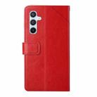 For Samsung Galaxy S24 FE Y-shaped Pattern Flip Leather Phone Case(Red) - 3