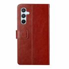 For Samsung Galaxy S24 FE Y-shaped Pattern Flip Leather Phone Case(Brown) - 3