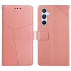 For Samsung Galaxy S24 FE Y-shaped Pattern Flip Leather Phone Case(Pink) - 1