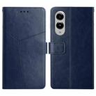 For Samsung Galaxy S25 Edge 5G Y-shaped Pattern Flip Leather Phone Case(Blue) - 1
