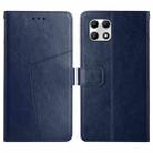 For T-Mobile REVVL 7 5G Y-shaped Pattern Flip Leather Phone Case(Blue) - 1