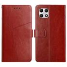 For T-Mobile REVVL 7 5G Y-shaped Pattern Flip Leather Phone Case(Brown) - 1