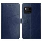 For T-Mobile REVVL 7 Pro 5G Y-shaped Pattern Flip Leather Phone Case(Blue) - 1