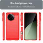 For Xiaomi Civi 4 Pro Brushed Texture Carbon Fiber TPU Phone Case(Red) - 2