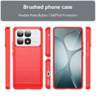 For Xiaomi 14T Pro Carbon Fiber Brushed Texture TPU Phone Case(Red) - 2