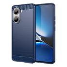 For Xiaomi Poco X7 Pro Carbon Fiber Brushed Texture TPU Phone Case(Blue) - 1