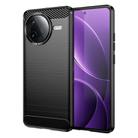 For Xiaomi Poco F7 Pro Carbon Fiber Brushed Texture TPU Phone Case(Black) - 1